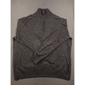 Banana Republic Sweater Mens XL Gray 1/4 Zip Pima Cotton Cashmere Pullover